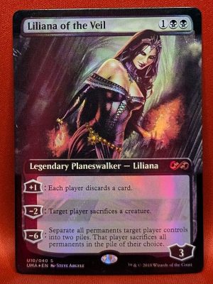 FOIL Liliana of the Veil (Borderless) from Ultimate Masters Box Topper MTG Proxy