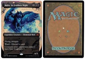 Maha, Its Feathers Night (Borderless) from Bloomburrow Proxy