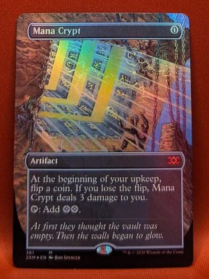 FOIL Mana Crypt (Borderless) from Double Masters Box Topper Magic the Gathering Proxy