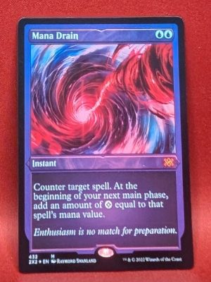 ETCHED FOIL Mana Drain from Double Masters MTG Proxy