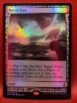 FOIL Marsh Flats from Zendikar Expedition Magic the Gathering Proxy