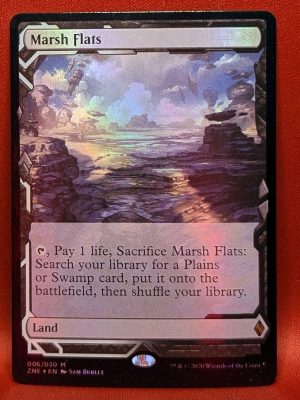 FOIL Marsh Flats from Zendikar Rising Expedition Magic the Gathering Proxy