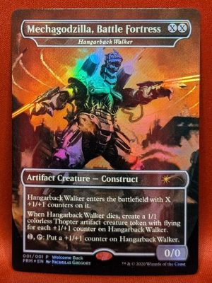 FOIL Mechagodzilla, Battle Fortress (Hangarback Walker) from Welcome Back Promo Magic the Gathering Proxy