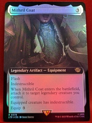 FOIL Mithril Coat (Extended Art) from Universes Beyond: The Lord of the Rings: Tales of Middle-earth Magic the Gathering Proxy