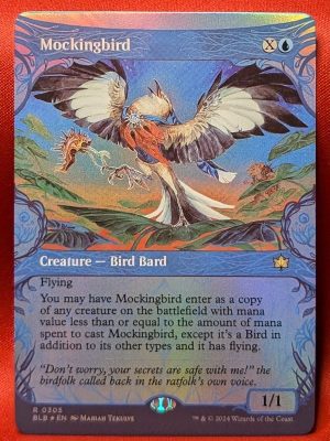 FOIL Mockingbird (Showcase) from Bloomburrow MTG Proxy