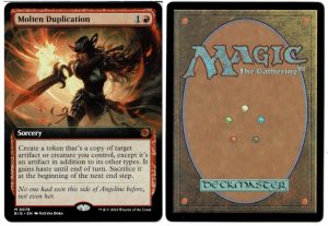 Molten Duplication (Extended Art) from Outlaws of Thunder Junction: The Big Score MTG Proxy