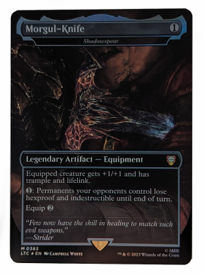 SURGE FOIL Morgul-Knife - Shadowspear from Commander: The Lord of the Rings: Tales of Middle-earth MTG Proxy