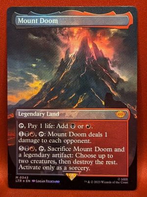 FOIL Mount Doom (Borderless) from Universes Beyond: The Lord of the Rings: Tales of Middle-earth MTG Proxy