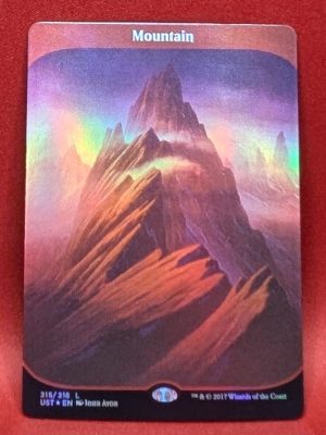 FOIL Mountain from Unstable Magic the Gathering Proxy