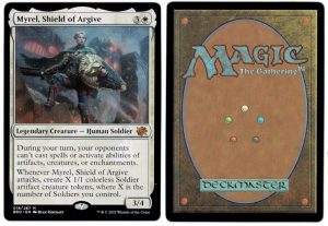 Myrel, Shield of Argive from The Brothers' War MTG Proxy