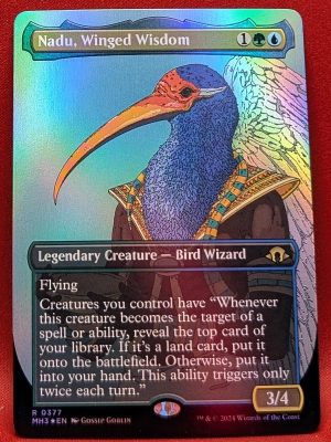 FOIL Nadu, Winged Wisdom (Borderless) from Modern Horizons 3 Magic the Gathering Proxy