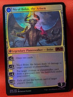 FOIL Nicol Bolas, the Ravager/Nicol Bolas, the Arisen from Core Set 2019 MTG Proxy