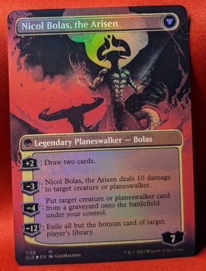 FOIL Nicol Bolas, the Ravager/Nicol Bolas, the Arisen from Secret Lair Drop MTG Proxy