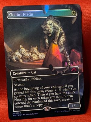 FOIL Ocelot Pride (Borderless) from Modern Horizons 3 MTG Proxy