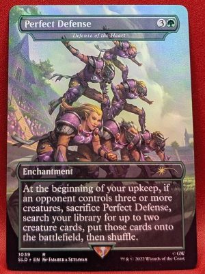 FOIL Perfect Defense (Defense of the Heart) Borderless from Secret Lair Drop Series Magic the Gathering Proxy