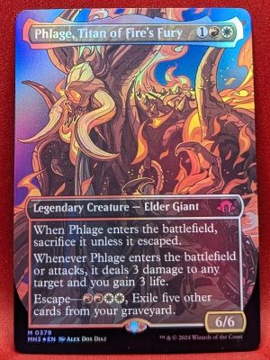 FOIL Phlage, Titan of Fire's Fury (Borderless) from Modern Horizons 3 Magic the Gathering Proxy