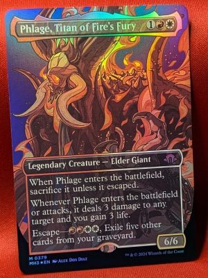 FOIL Phlage, Titan of Fire's Fury (Borderless) from Modern Horizons 3 MTG Proxy