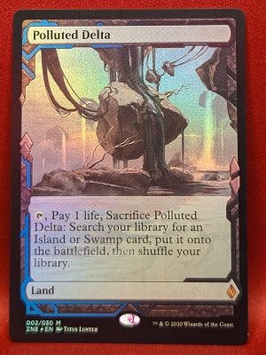 FOIL Polluted Delta from Zendikar Rising Expedition MTG Proxy