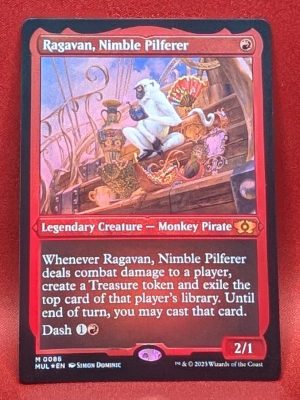 ETCHED FOIL Ragavan, Nimble Pilferer from March of the Machine: Multiverse Legends MTG Proxy