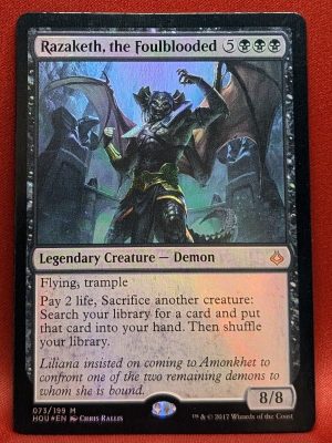 FOIL Razaketh, the Foul Blooded from Hour of Devastation Magic the Gathering Proxy