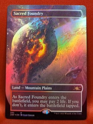 FOIL Sacred Foundry (Borderless) from Unfinity MTG Proxy