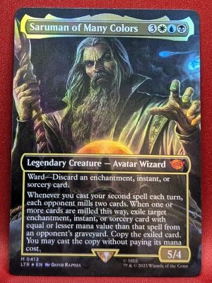 FOIL Saruman of Many Colors from Universes Beyond: The Lord of the Rings: Tales of Middle-earth Magic the Gathering Proxy