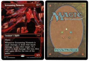 Screaming Nemesis (Borderless) from Duskmourn: House of Horror Magic the Gathering Proxy