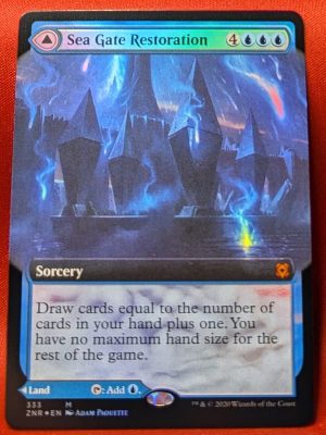 FOIL Sea Gate Restoration (Extended Art) from Zendikar Rising MTG Proxy