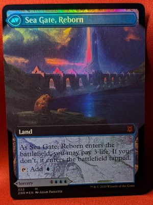 FOIL Sea Gate Restoration (Extended Art) from Zendikar Rising MTG Proxy