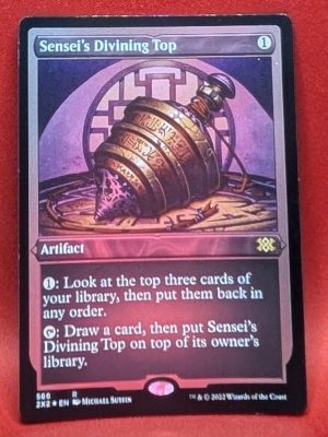 ETCHED FOIL Sensei's Divining Top from Double Masters 2022 MTG Proxy