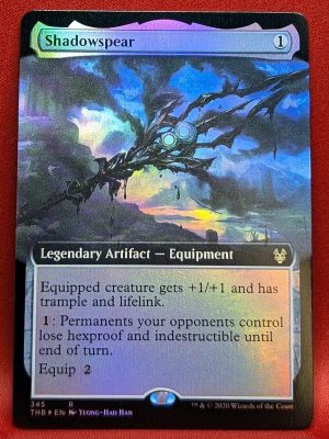 FOIL Shadowspear (Extended Art) from Theros Beyond Death Magic the Gathering Proxy