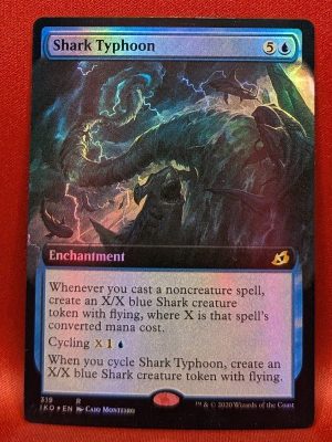 FOIL Shark Typhoon (Extended Art) from Ikoria: Lair of Behemoths MTG Proxy