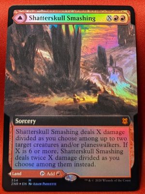 FOIL Shatterskull Smashing (Extended Art) from Zendikar Rising MTG Proxy