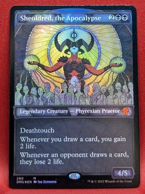 FOIL Sheoldred, the Apocalypse (Showcase) from Dominaria United Magic the Gathering Proxy