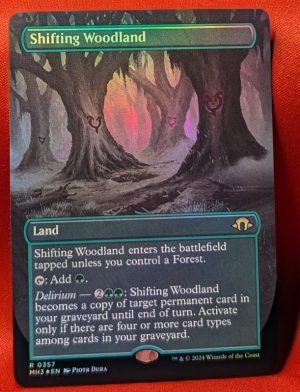 FOIL Shifting Woodland (Borderless) from Modern Horizons 3 MTG Proxy