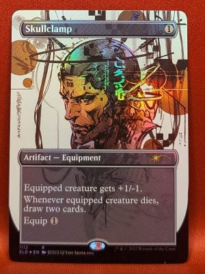 FOIL Skullclamp (Borderless) from Secret Lair Drop Series MTG Proxy