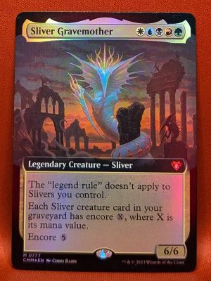 FOIL Sliver Gravemother (Extended Art) from Commander Masters MTG Proxy