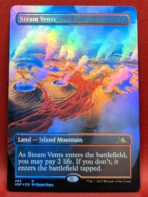 FOIL Steam Vents (Borderless) from Unfinity Magic the Gathering Proxy