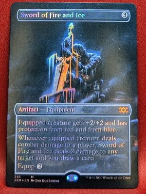 FOIL Sword of Fire and Ice (Borderless) Box Topper from Double Masters Magic the Gathering Proxy