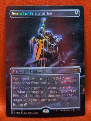 FOIL Sword of Fire and Ice (Borderless) Box Topper from Double Masters MTG Proxy