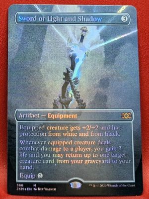 FOIL Sword of Light and Shadow (Borderless) Box Topper from Double Masters Magic the Gathering Proxy