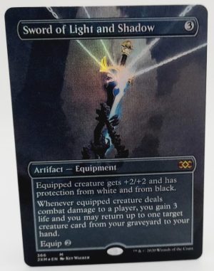 FOIL Sword of Light and Shadow (Borderless) Box Topper from Double Masters MTG Proxy