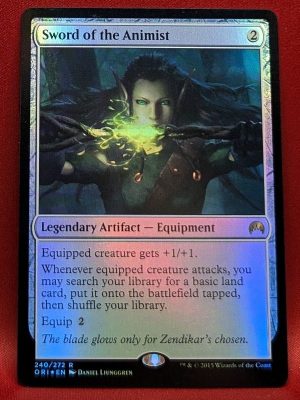 FOIL Sword of the Animist from Magic Origins Magic the Gathering Proxy