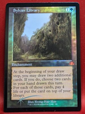 FOIL Sylvan Library (Retro Frame) from Dominaria Remastered Magic the Gathering Proxy