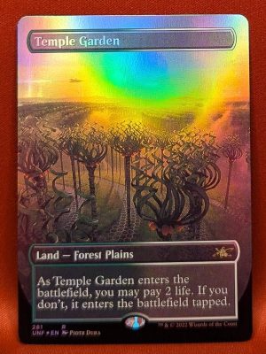 FOIL Temple Garden (Borderless) from Unfinity MTG Proxy