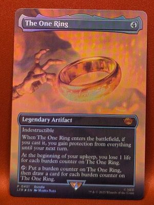 FOIL The One Ring (Borderless) from Universes Beyond: The Lord of the Rings: Tales of Middle-earth MTG Proxy