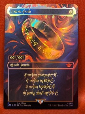 FOIL The One Ring Serialized 001/001 from Universes Beyond: The Lord of the Rings: Tales of Middle-earth MTG Proxy