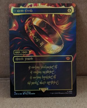 FOIL The One Ring Serialized 001/001 from Universes Beyond: The Lord of the Rings: Tales of Middle-earth MTG Proxy