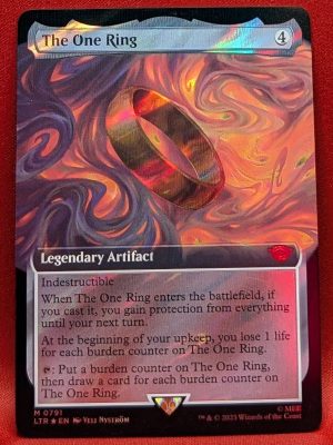 SURGE FOIL The One Ring (Extended Art) from Universes Beyond: The Lord of the Rings: Tales of Middle-earth Magic the Gathering Proxy