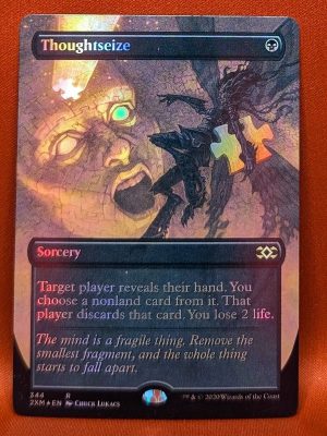 FOIL Thoughtseize (Borderless) from Double Masters MTG Proxy